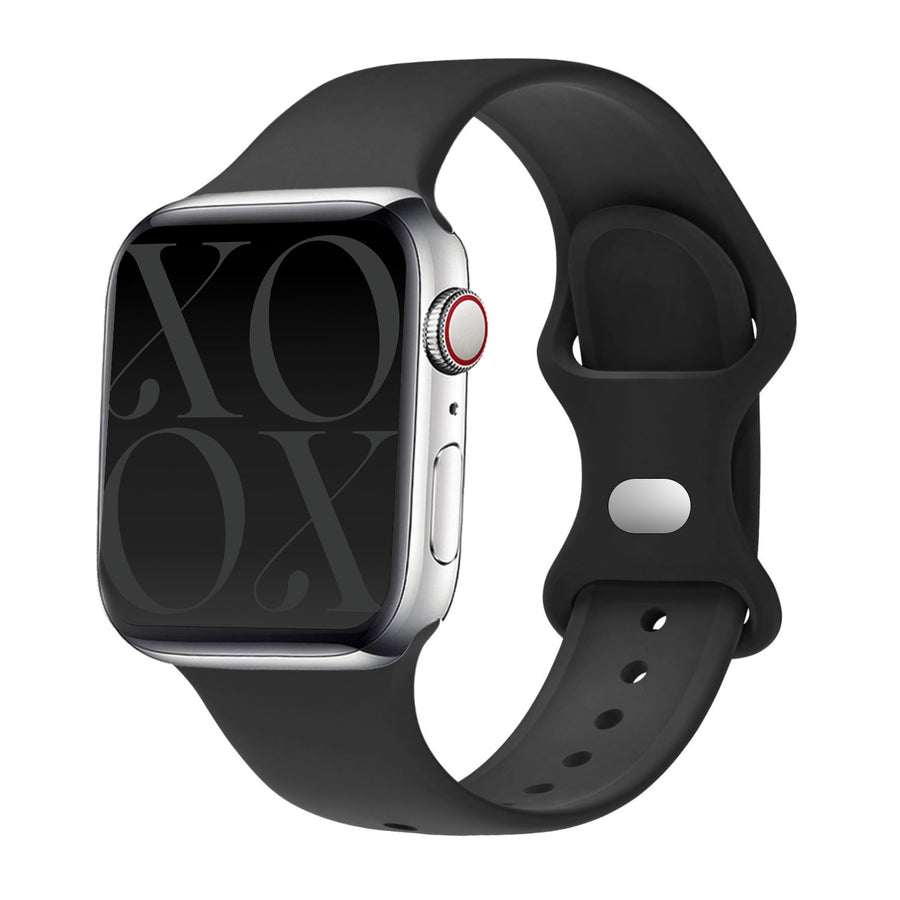 xoxo Wildhearts - Apple Watch siliconen bandje zwart - 44/45/46/49mm