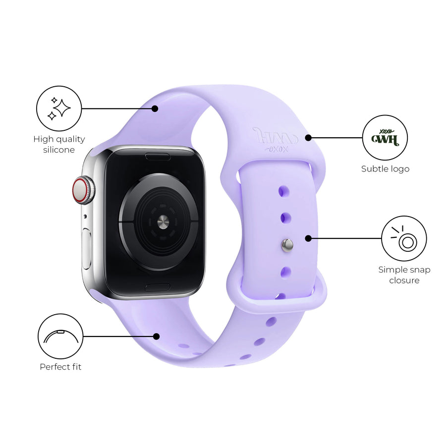xoxo Wildhearts - Apple Watch siliconen bandje paars - 44/45/46/49mm