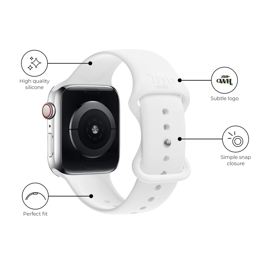 Bracelet silicone Apple Watch blanc