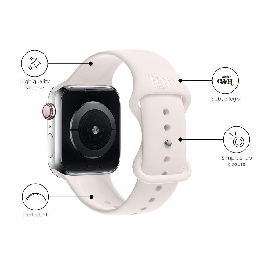 xoxo Wildhearts - Apple Watch siliconen bandje beige - 38/40/41/42mm