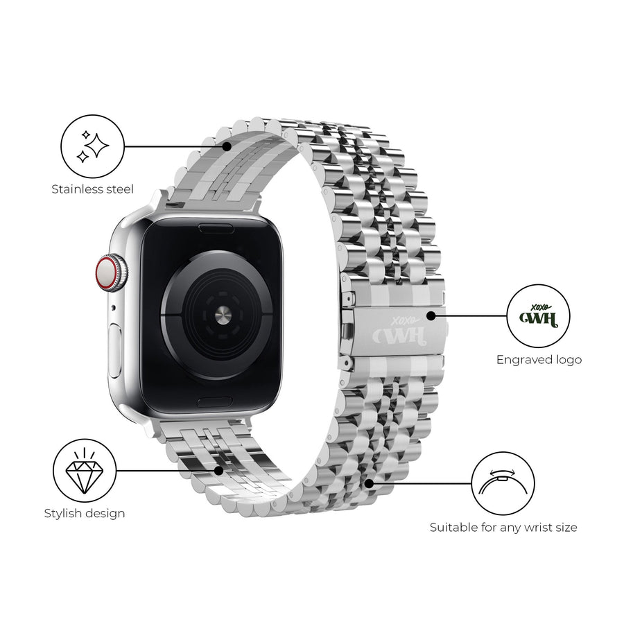 Bracelet acier Apple Watch argent