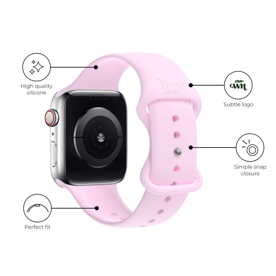 xoxo Wildhearts - Apple Watch siliconen bandje roze - 38/40/41/42mm