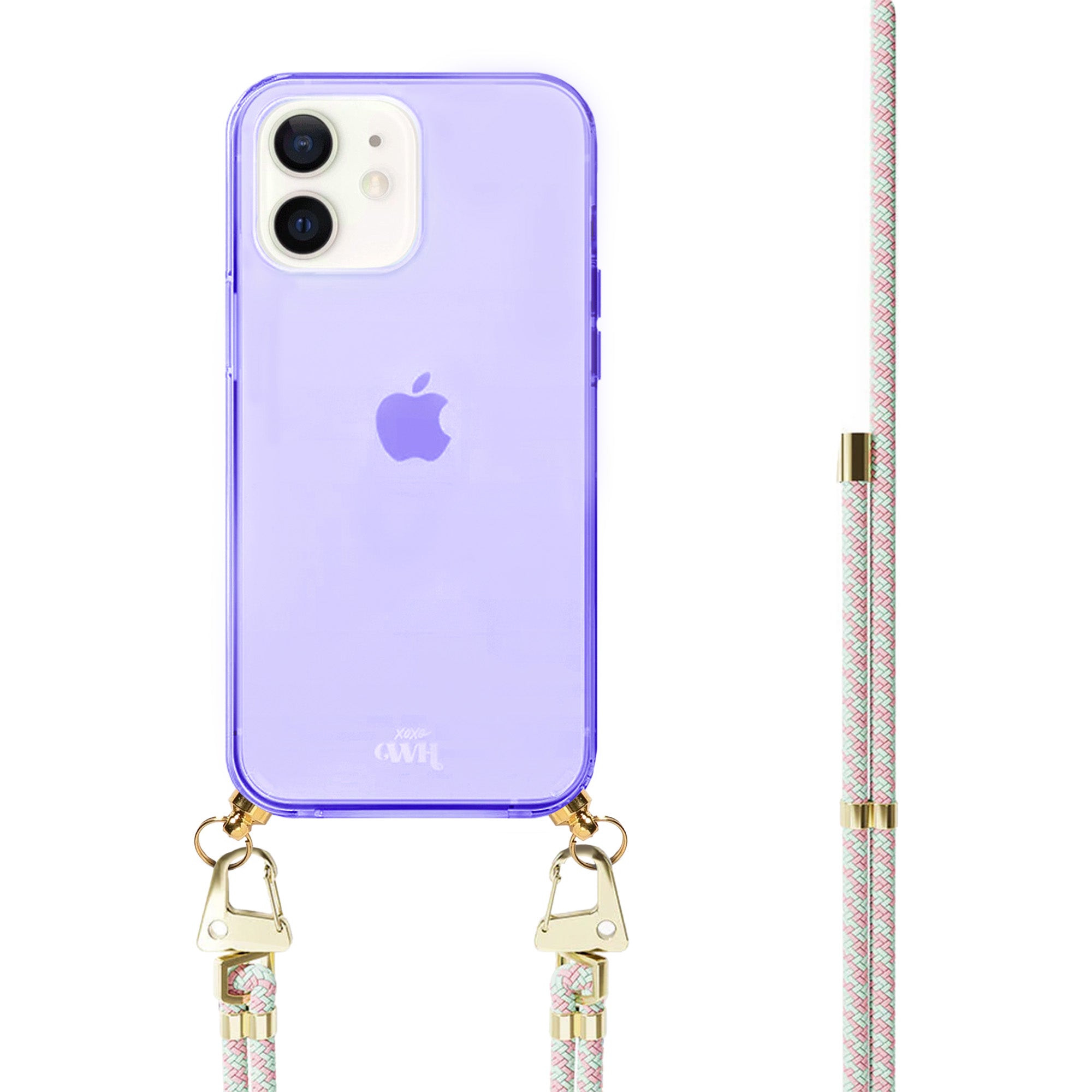 xoxo Wildhearts - iPhone 11 - Aqua Pink Cord Case Purple