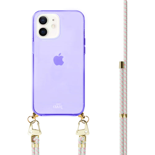 xoxo Wildhearts - iPhone 12 - Aqua Pink Cord Case Purple