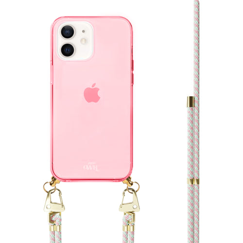 xoxo Wildhearts - iPhone 12 - Aqua Pink Cord Case Pink