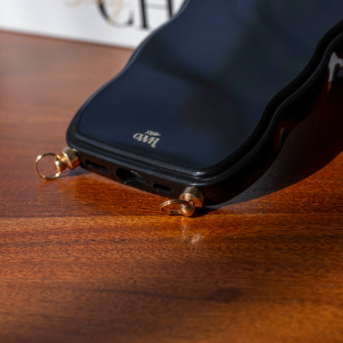 xoxo Wildhearts Glossy Wavy Cord Case Black - iPhone 16 Pro Max