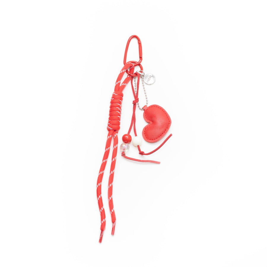 Bag Charm - Rope Heart - Red