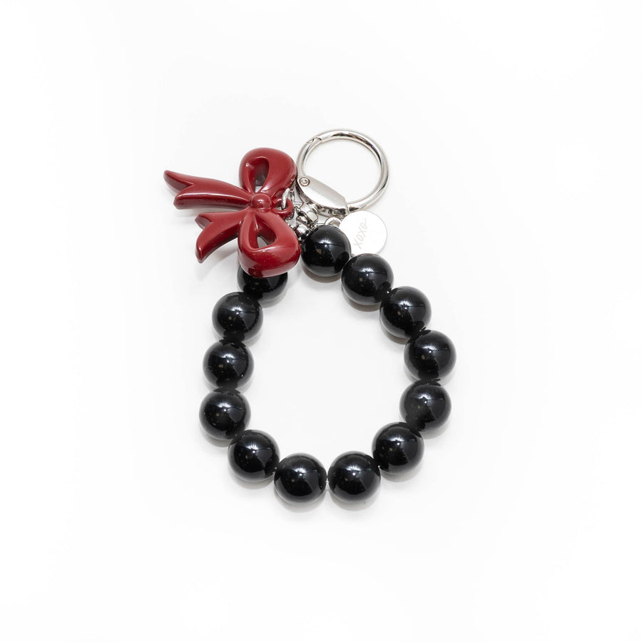 Bag Charm - Pearl Bow - Black