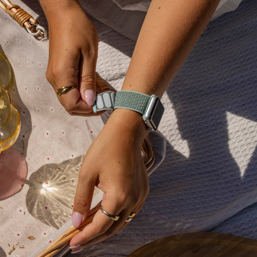 xoxo Wildhearts Apple Watch nylon bandje (groen)