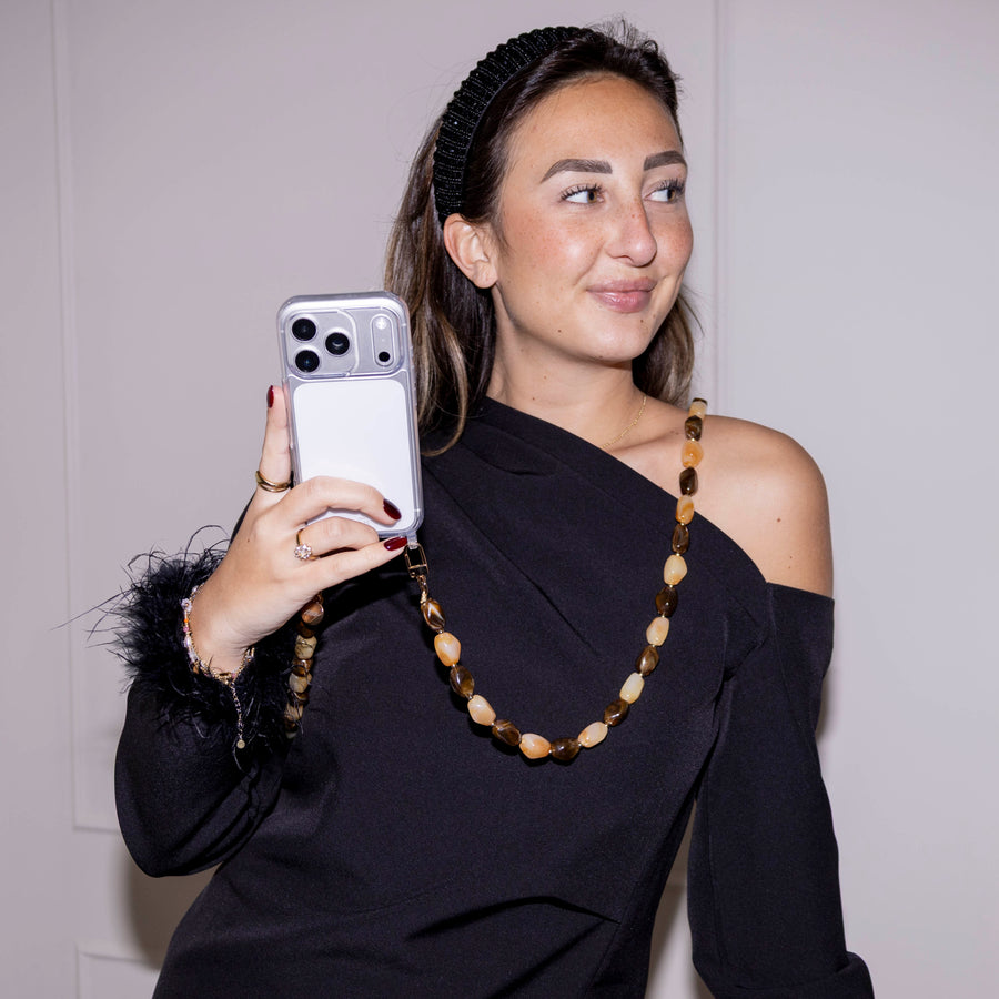 iPhone 17 Air - Amber Dust (long) Transparant Cord Case