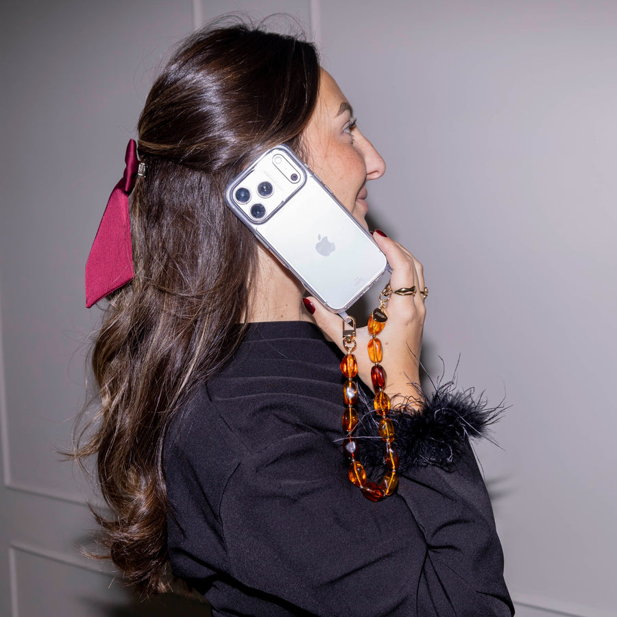 iPhone 17 Air - Honey Flame (short) Transparant Cord Case