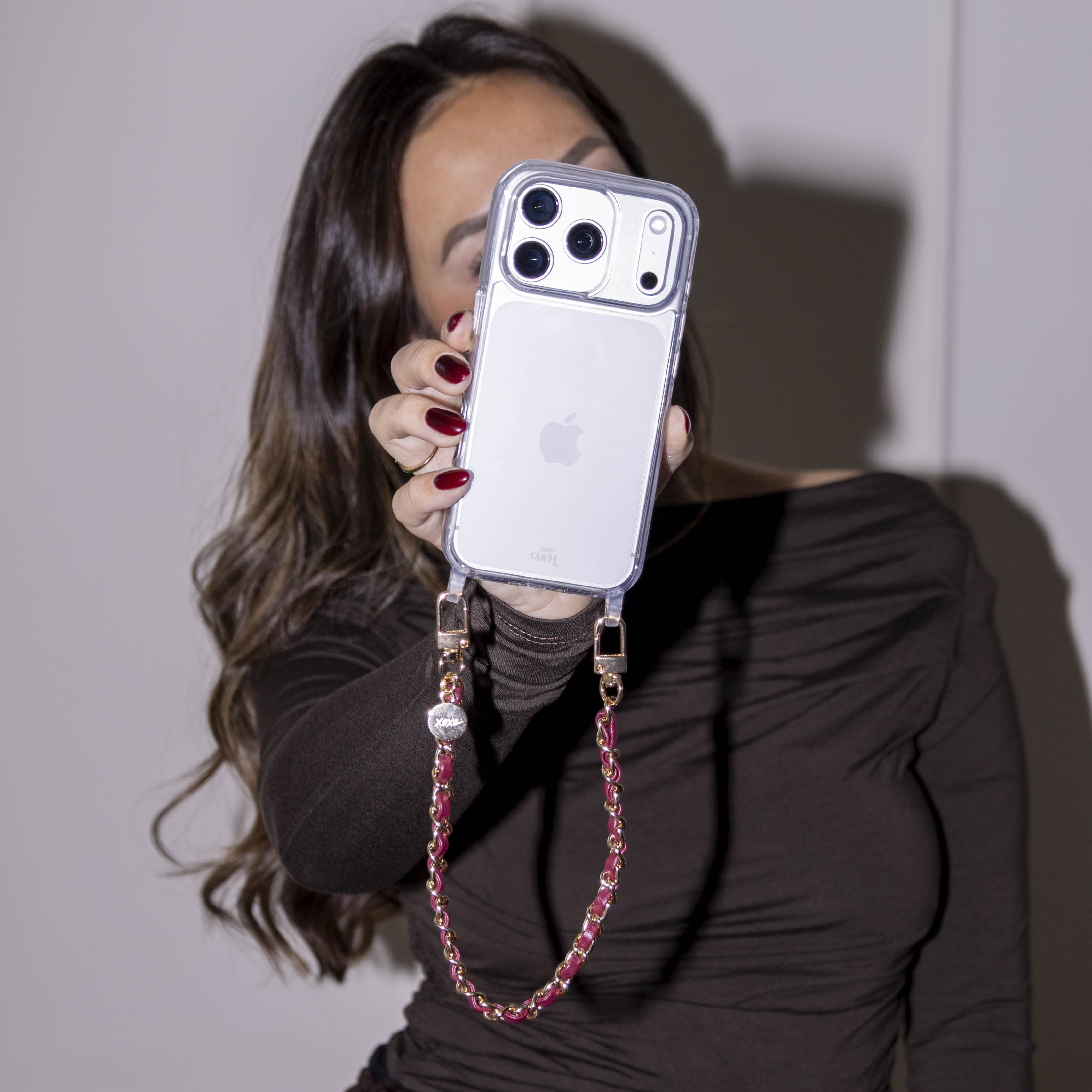 Classic Chain - Burgundy (short) Transparant Cord Case