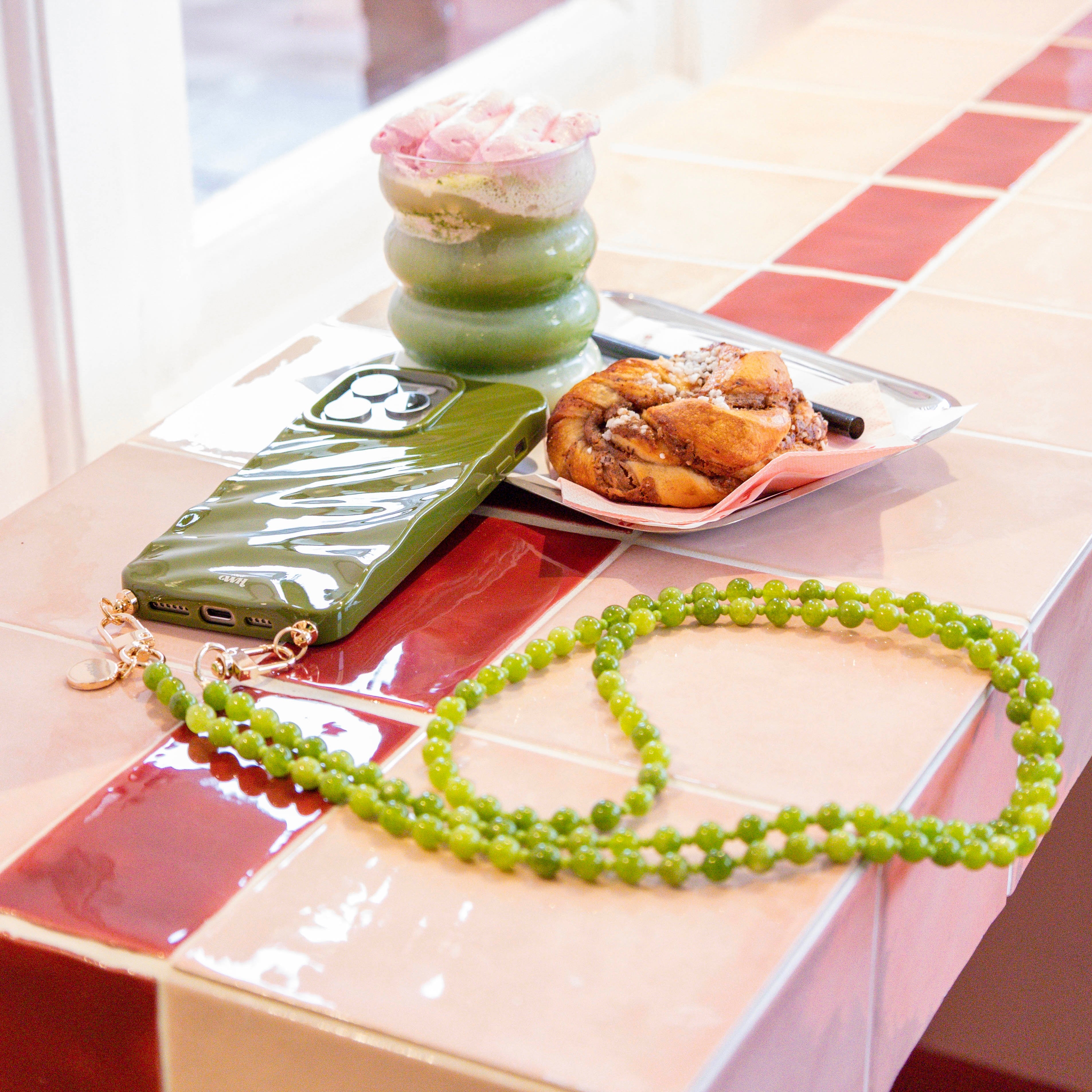 iPhone 17 Pro - Glaze Cord Case - Deep Olives (long)