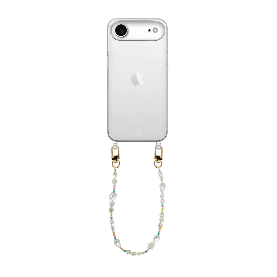 iPhone 17 Air - Beachy Vibes Transparant Cord Case - Short Cord