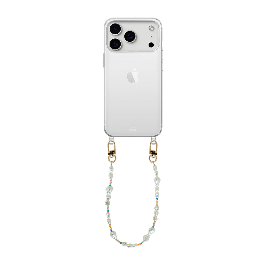 iPhone 17 Pro Max - Beachy Vibes Transparant Cord Case - Short Cord