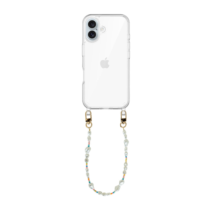 xoxo Wildhearts - iPhone 16 - Beachy Vibes Transparant Cord Case - Short Cord