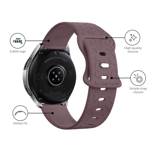 xoxo Wildhearts - Amazfit GTR 42mm siliconen bandje Leopard Print - berry purple