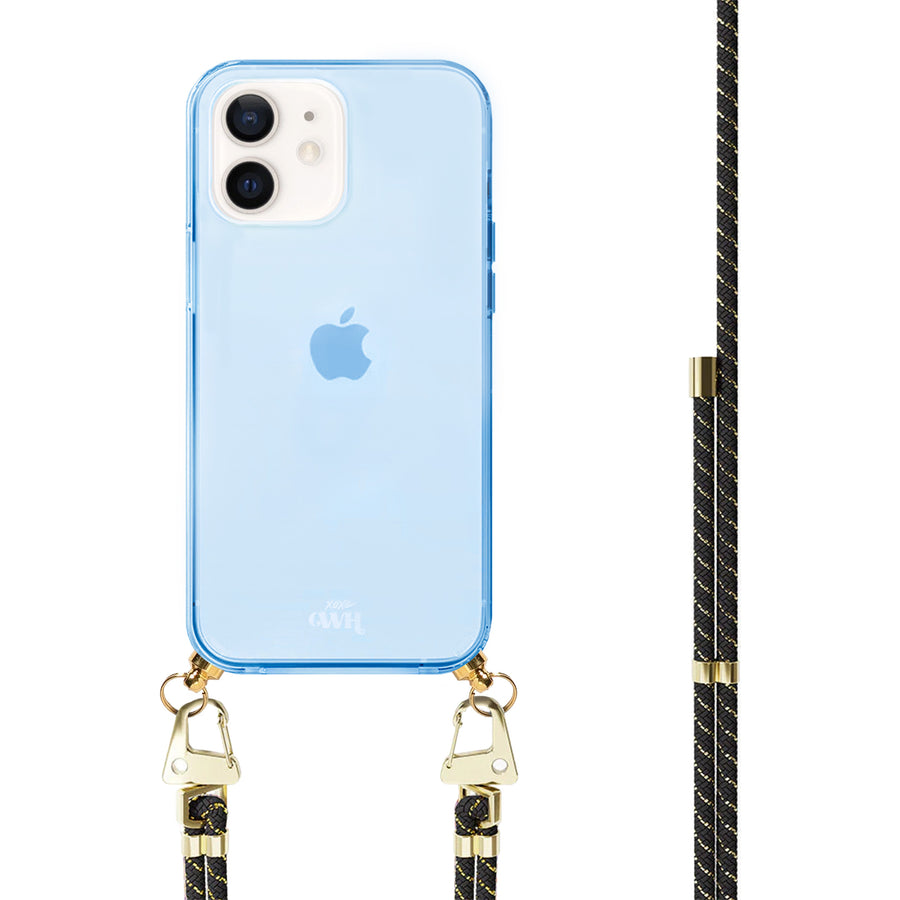 xoxo Wildhearts - iPhone 12 - Gold Goddess Cord Case Blue