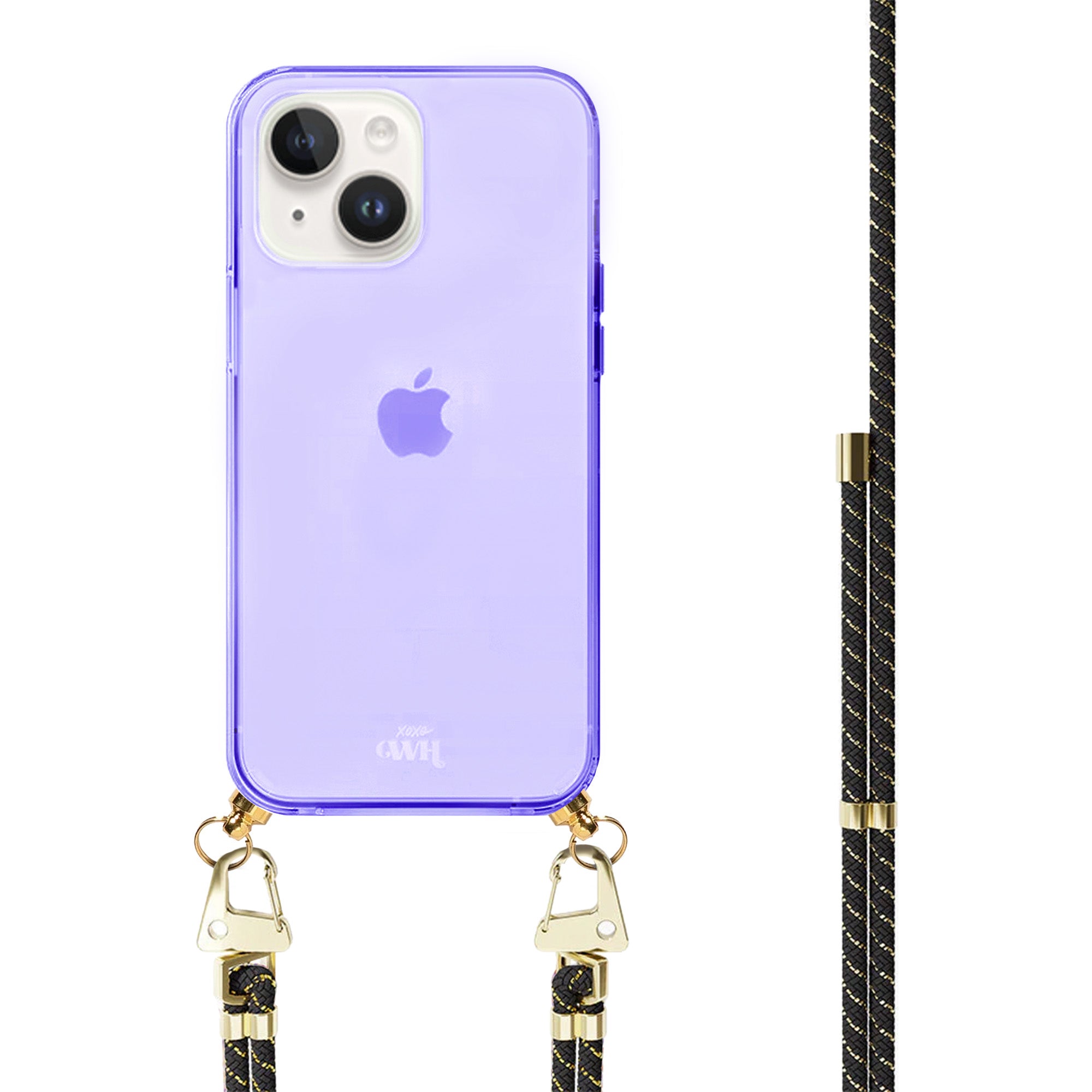 xoxo Wildhearts - iPhone 14 - Gold Goddess Cord Case Purple