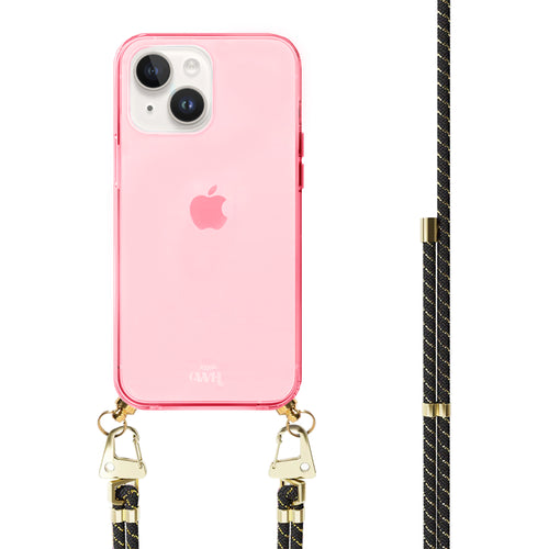 xoxo Wildhearts - iPhone 14 - Gold Goddess Cord Case Pink
