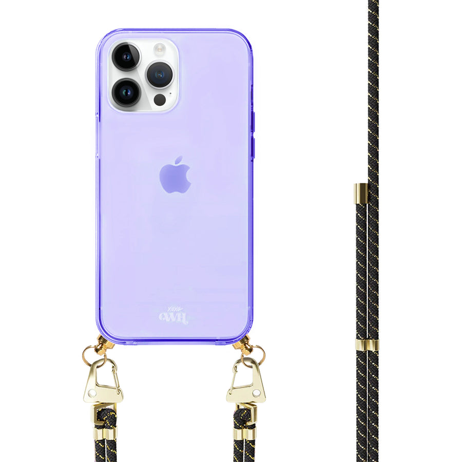 xoxo Wildhearts - iPhone 14 Pro Max - Gold Goddess Cord Case Purple