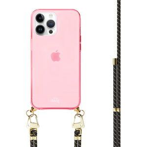 xoxo Wildhearts - iPhone 14 Pro - Gold Goddess Cord Case Pink
