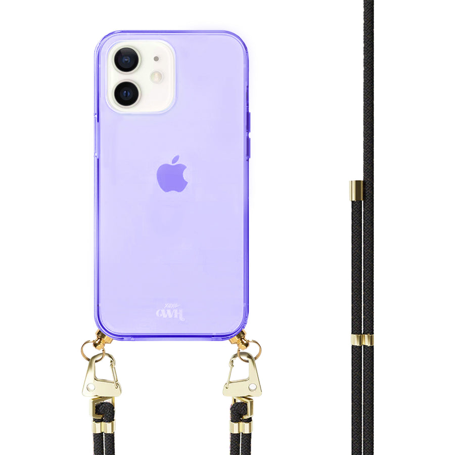 xoxo Wildhearts - iPhone 12 - Black & Gold Cord Case Purple