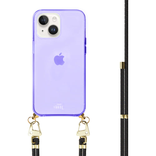 xoxo Wildhearts - iPhone 14 - Black & Gold Cord Case Purple
