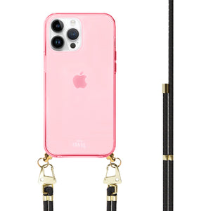 xoxo Wildhearts - iPhone 14 Pro Max - Black & Gold Cord Case Pink