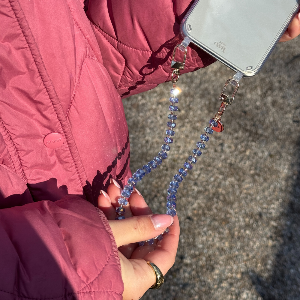 xoxo Wildhearts iPhone 17 - Crystal (Blue) Transparant Cord Case