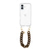 iPhone 16 - Brown Chocolate Transparant Cord Case - Short Cord