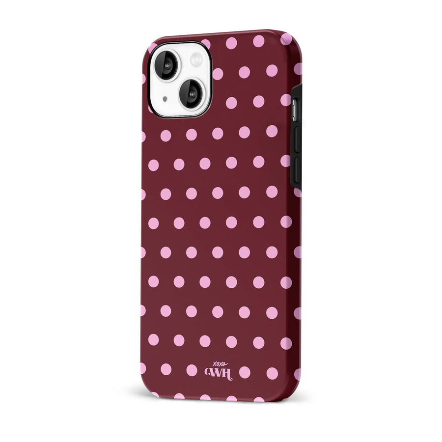 Polka Dots (Burgundy) - iPhone 15 Plus