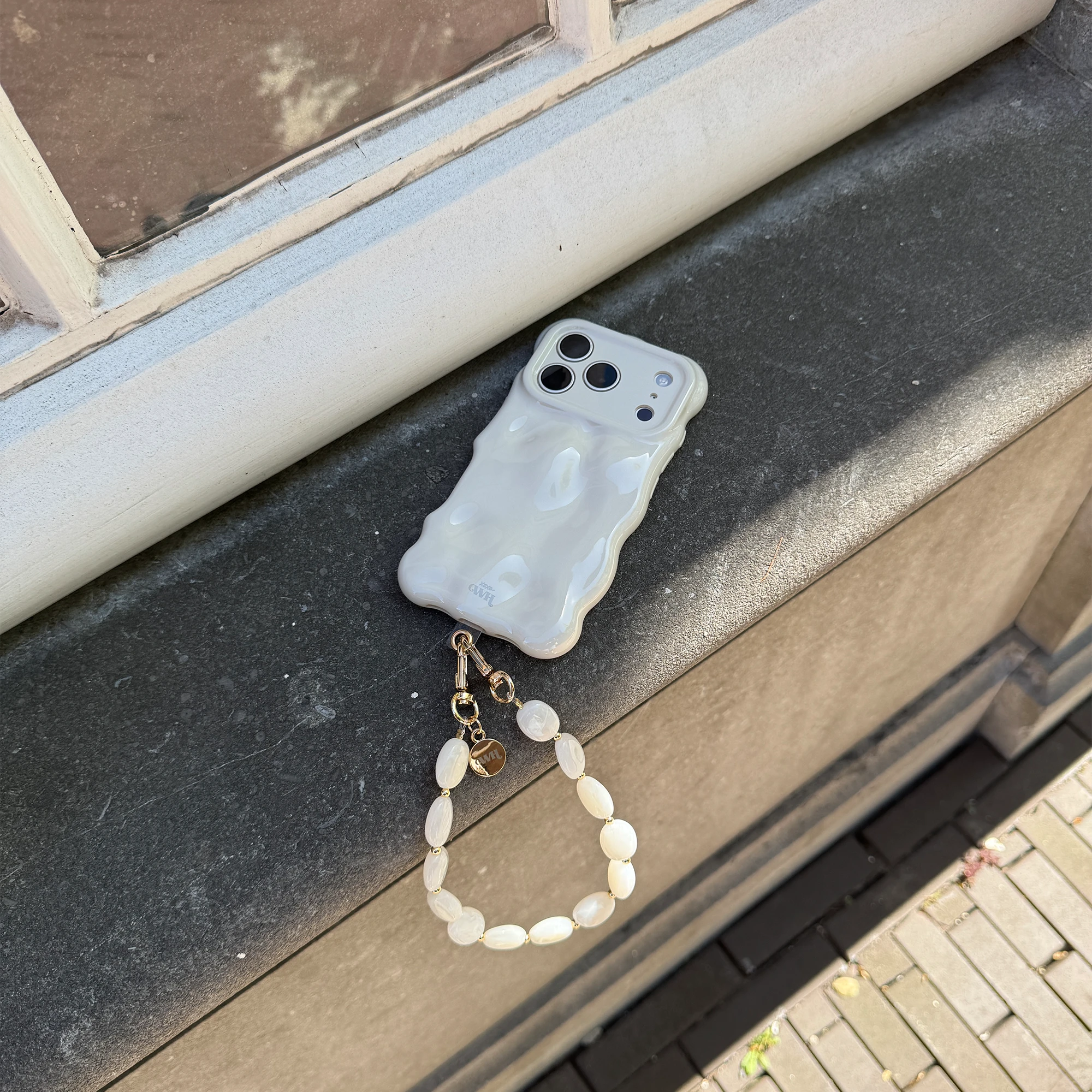 Bubbly case Cloud Dancer - Ocean Sand Cord (short)