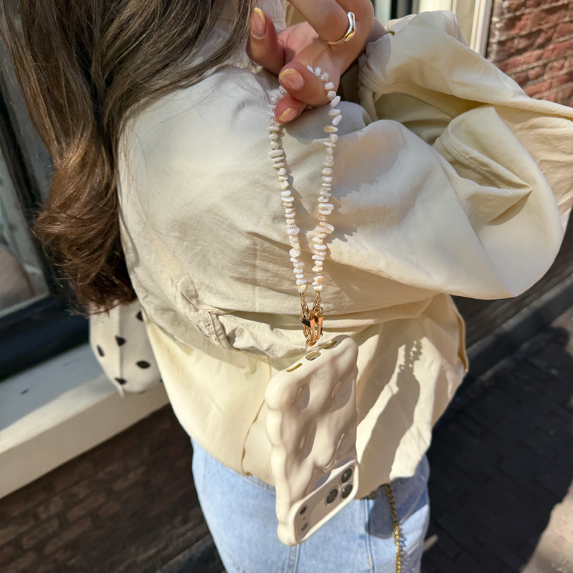 Bubbly case Cloud Dancer - Summer Sand Cord (short)