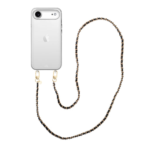 xoxo Wildhearts iPhone 17 Air - Classic Chain - Black (long) Transparant Cord Case