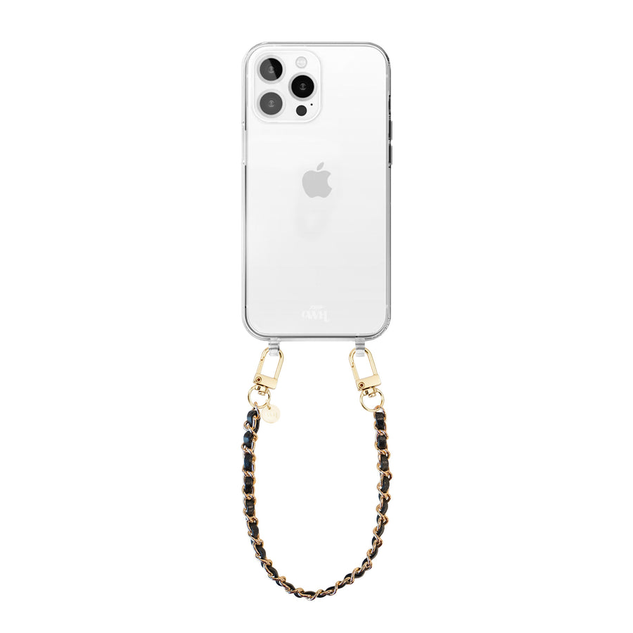 iPhone 14 Pro - Classic Chain - Black (short) Transparant Cord Case