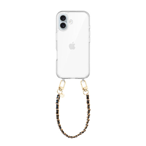 xoxo Wildhearts iPhone 16 Plus - Classic Chain - Black (short) Transparant Cord Case