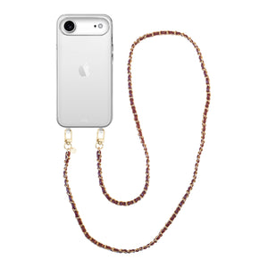xoxo Wildhearts iPhone 17 Air - Classic Chain - Burgundy (long) Transparant Cord Case