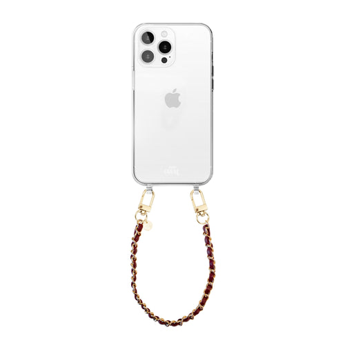 xoxo Wildhearts iPhone 11 Pro Max - Classic Chain - Burgundy (short) Transparant Cord Case