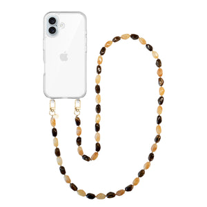 xoxo Wildhearts iPhone 16 Plus - Amber Dust (long) Transparant Cord Case