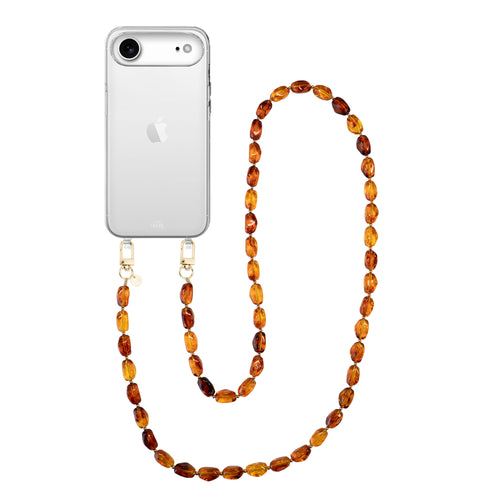 xoxo Wildhearts iPhone 17 Air - Honey Flame (long) Transparant Cord Case
