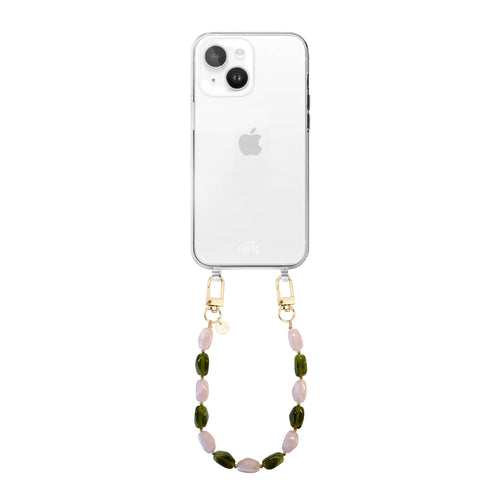 xoxo Wildhearts iPhone 13 Mini - Rose Quartz (short) Transparant Cord Case