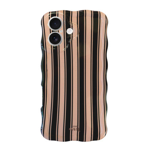 xoxo Wildhearts Glossy Wavy Case Cozy Affair (Black) - iPhone 16
