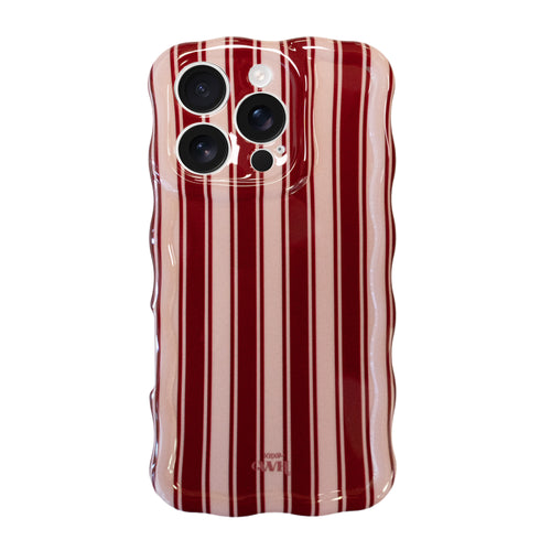 xoxo Wildhearts Glossy Wavy Case Cozy Affair (Burgundy) - iPhone 14 Pro
