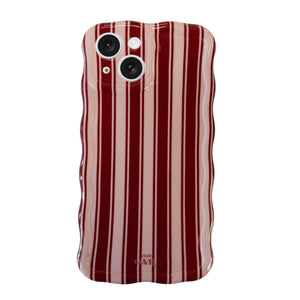 xoxo Wildhearts Glossy Wavy Case Cozy Affair (Burgundy) - iPhone 14