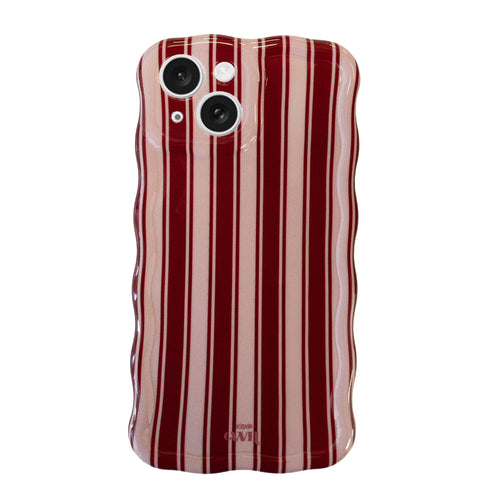 xoxo Wildhearts Glossy Wavy Case Cozy Affair (Burgundy) - iPhone 14