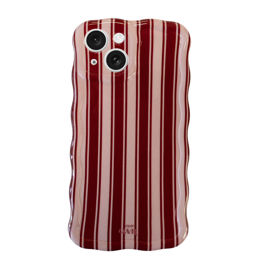 Glossy Wavy Case Cozy Affair (Burgundy) - iPhone 15