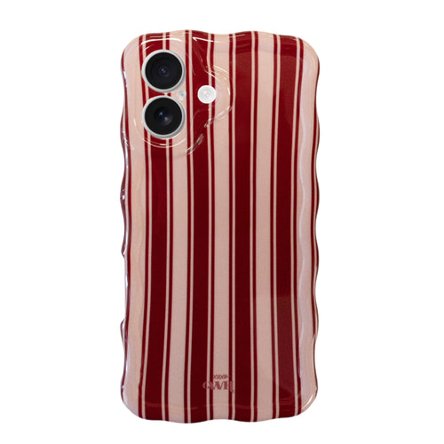 xoxo Wildhearts Glossy Wavy Case Cozy Affair (Burgundy) - iPhone 16