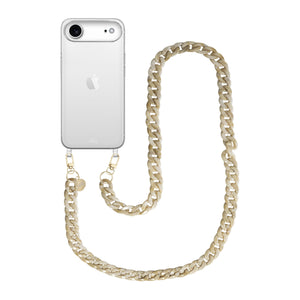 xoxo Wildhearts iPhone 17 Air - Cream Latte Transparant Cord Case - Long Cord