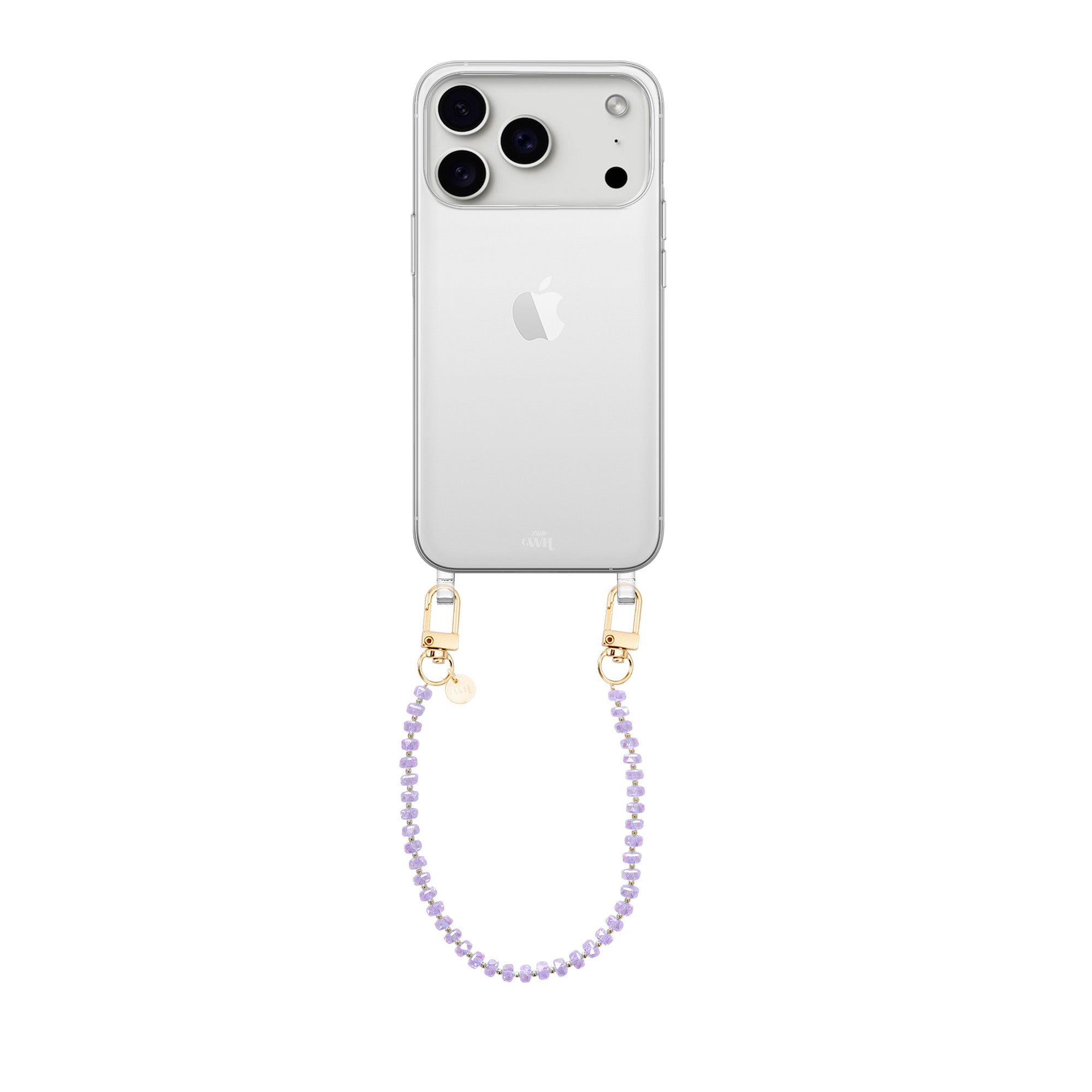 xoxo Wildhearts iPhone 17 Pro Max - Crystal (Purple) Transparant Cord Case